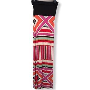 Nell Strapless Poi Multi Coral Maxi Dress nwt